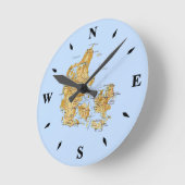 デンマークの地図の時計 ラウンド壁時計 (傾斜)