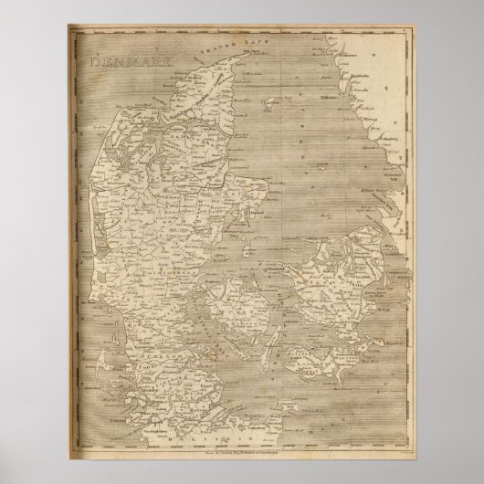 デンマークの地図：アロースミス ポスター (正面)