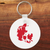 デンマークの地図 キーホルダー (正面)