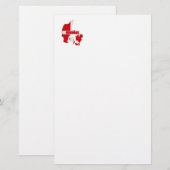 デンマークの地図 便箋 (正面/裏面)