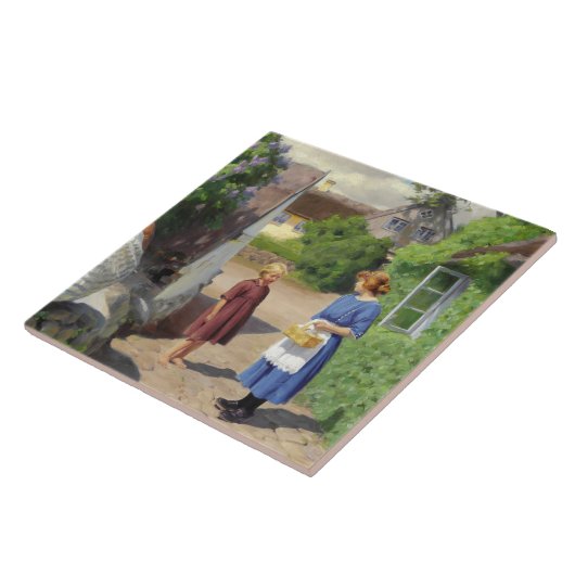 デンマークの夏の日(母と娘) タイル (側面)