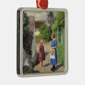 デンマークの夏の日（母と娘） メタルオーナメント (右)