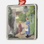 デンマークの夏の日（母と娘） メタルオーナメント (左)