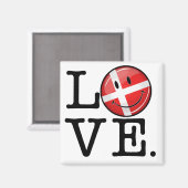 デンマークの愛の笑顔の旗 マグネット (正面/裏面)