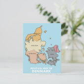 デンマークの政治地図 ポストカード (スタンド正面)