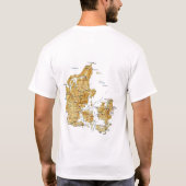 デンマークの旗および地図のTシャツ Tシャツ (裏面)