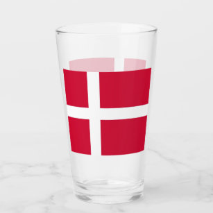 デンマークの旗が付いている愛国心が強いガラスコップ タンブラーグラス