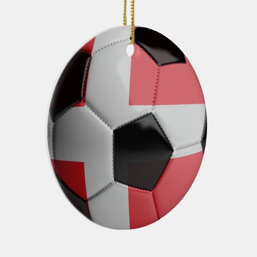 デンマークの旗のサッカーボール セラミックオーナメント (右)