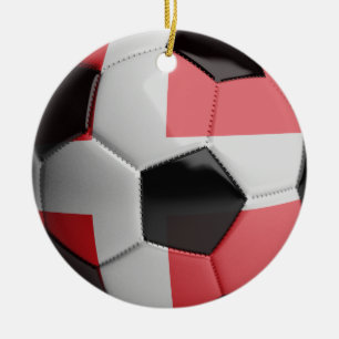 デンマークの旗のサッカーボール セラミックオーナメント