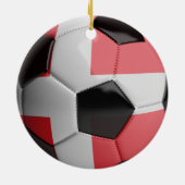 デンマークの旗のサッカーボール セラミックオーナメント (裏面)
