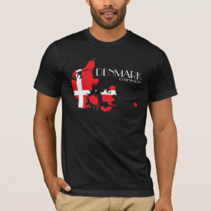 デンマークの旗の地図のワイシャツ Tシャツ