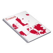 デンマークの旗の地図 ノートブック (右側)