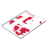 デンマークの旗の地図 ノートブック (左側)