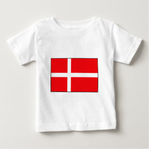 デンマークの旗のTシャツおよびギフト ベビーTシャツ
