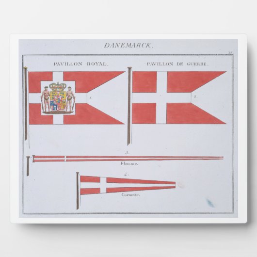 デンマークの旗フランスの書， c.1819 フォトプラーク (正面)