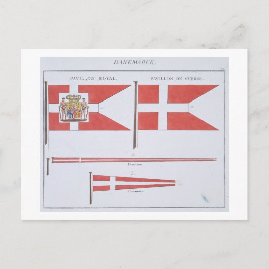 デンマークの旗フランスの書, c.1819 ポストカード (正面)