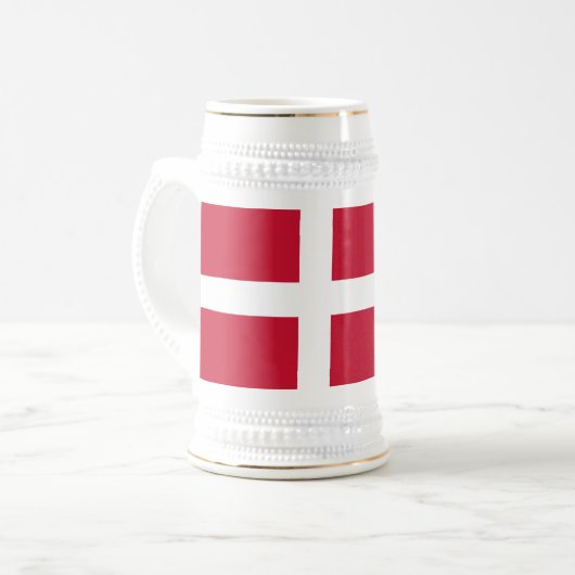 デンマークの旗 ビールジョッキ (正面左)