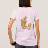 デンマークの旗＋地図＋テキストTシャツ Tシャツ (裏面)