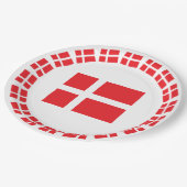 デンマークの旗DANNEBROG ペーパープレート (アングル)
