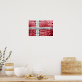 デンマークの木国旗 ポスター (キッチン)