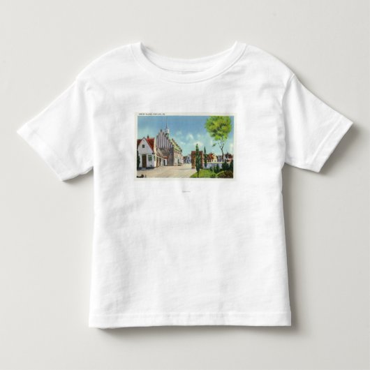 デンマークの村の通りの眺め トドラーTシャツ (正面)