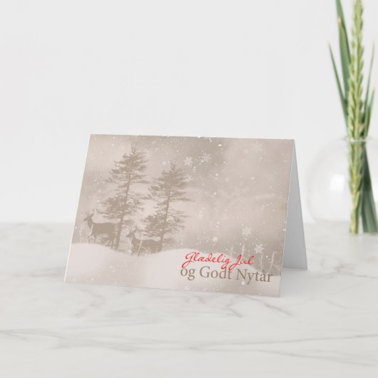 デンマークの言語メリークリスマスのスタイリッシュなクリスマス シーズンカード (正面)