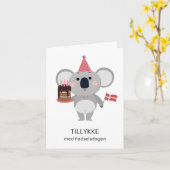 デンマークの誕生日カード – Tillykke med fedselsdagen カード (黄色い花)