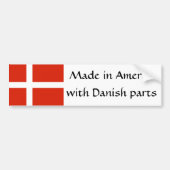 デンマークの部品が付いているアメリカで作られる! バンパーステッカー (正面)