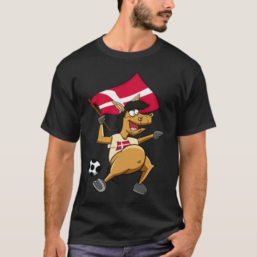 デンマークの馬ファン Tシャツ (正面)