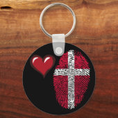 デンマークのtouch指紋フラグ キーホルダー (正面)