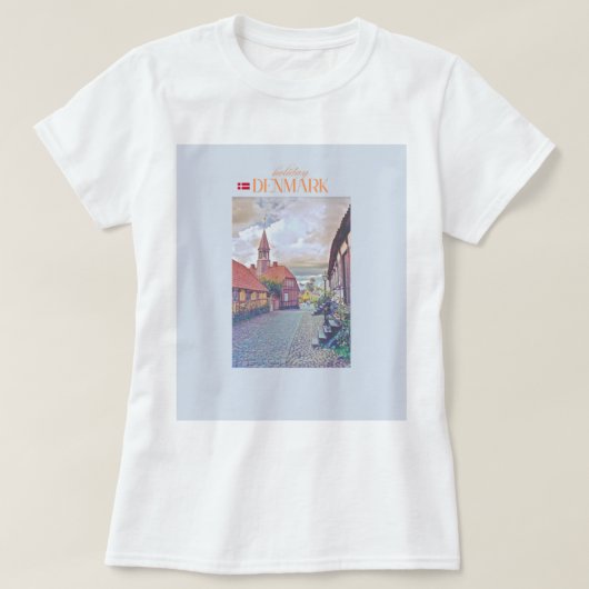 デンマークはっきりしたデザイン Tシャツ (デザイン正面)