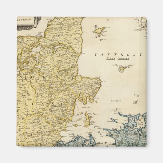 デンマークアトラスの地図 マグネット (正面)