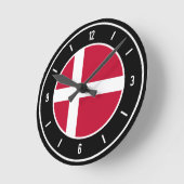 デンマークエレガント国旗 ラウンド壁時計 (傾斜)