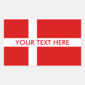 デンマークカスタム国旗のシール 長方形シール (正面)