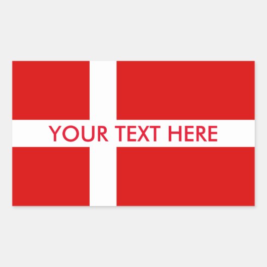 デンマークカスタム国旗のシール 長方形シール (正面)
