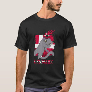 デンマークサッカーデンマーク猫デンマーク国旗Dansk Dani Tシャツ