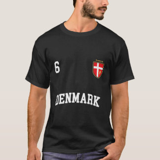 デンマークサッカーフード付きスウェットシャツNo 6デンマーク国旗のチームDanmar Tシャツ