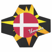 デンマークサッカー&デンマーク国旗/バン サッカーボール (フラット)