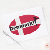 デンマークサッカー 楕円形シール (封筒)