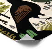 デンマークスカンジナビア鳥フローラ花芸術プリント ポスター (角)