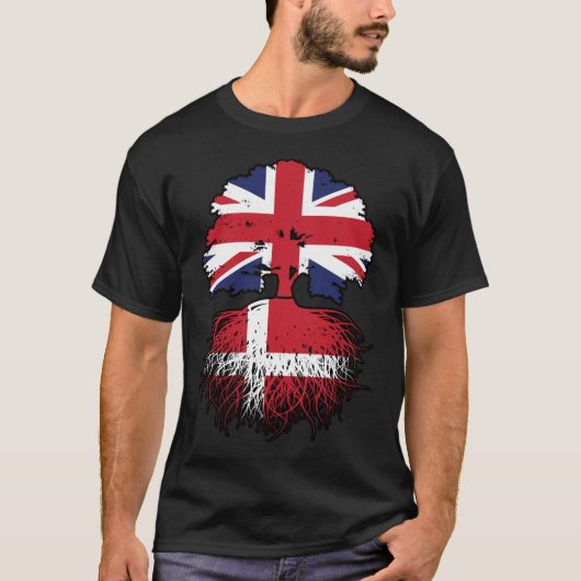 デンマークデンマーク英国統一されたイギリスイギリス Tシャツ (正面)