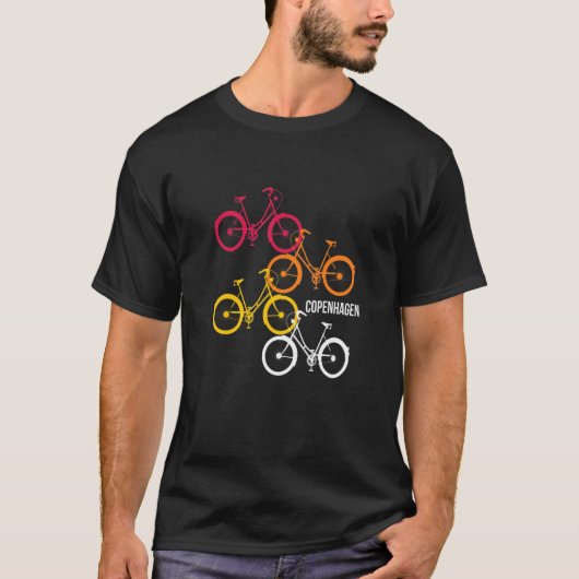デンマークトラベルコペンハーゲン自転車お土産 Tシャツ (正面)