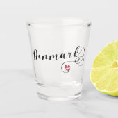 デンマークハートのデンマークの旗 ショットグラス (正面)