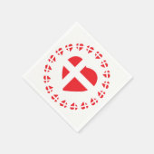 デンマークハート国旗 スタンダードカクテルナプキン (角)