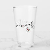 デンマークハート、デンマーク国旗 タンブラーグラス (正面)