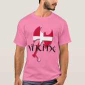 デンマークバイキングデンマーク国旗Ax Tシャツ (正面)