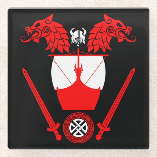 デンマークバイキング ガラスコースター (正面)