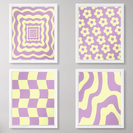 デンマークパステル抽象芸術イエローパープル