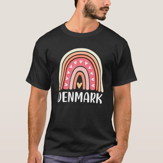 デンマークフォーレインボーハート Tシャツ (正面)