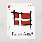 デンマークブラシフラグ 招待状 (正面/裏面)